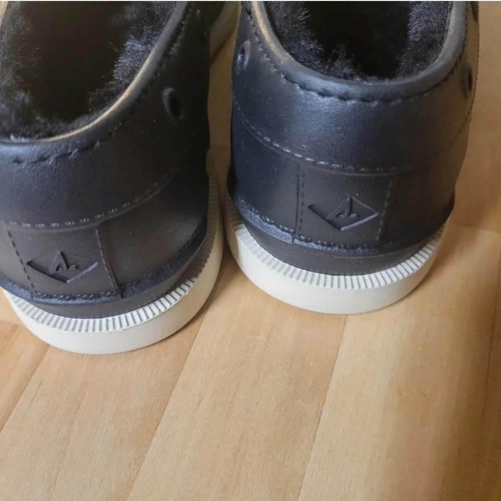SPERRY | Men's Float Cozy Cut-Outs Slip On Black Shoes Size 7